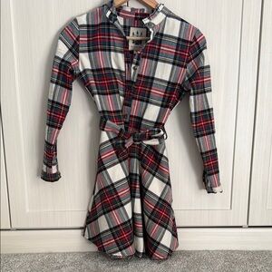 Kiel James Patrick Plaid Belted Dress